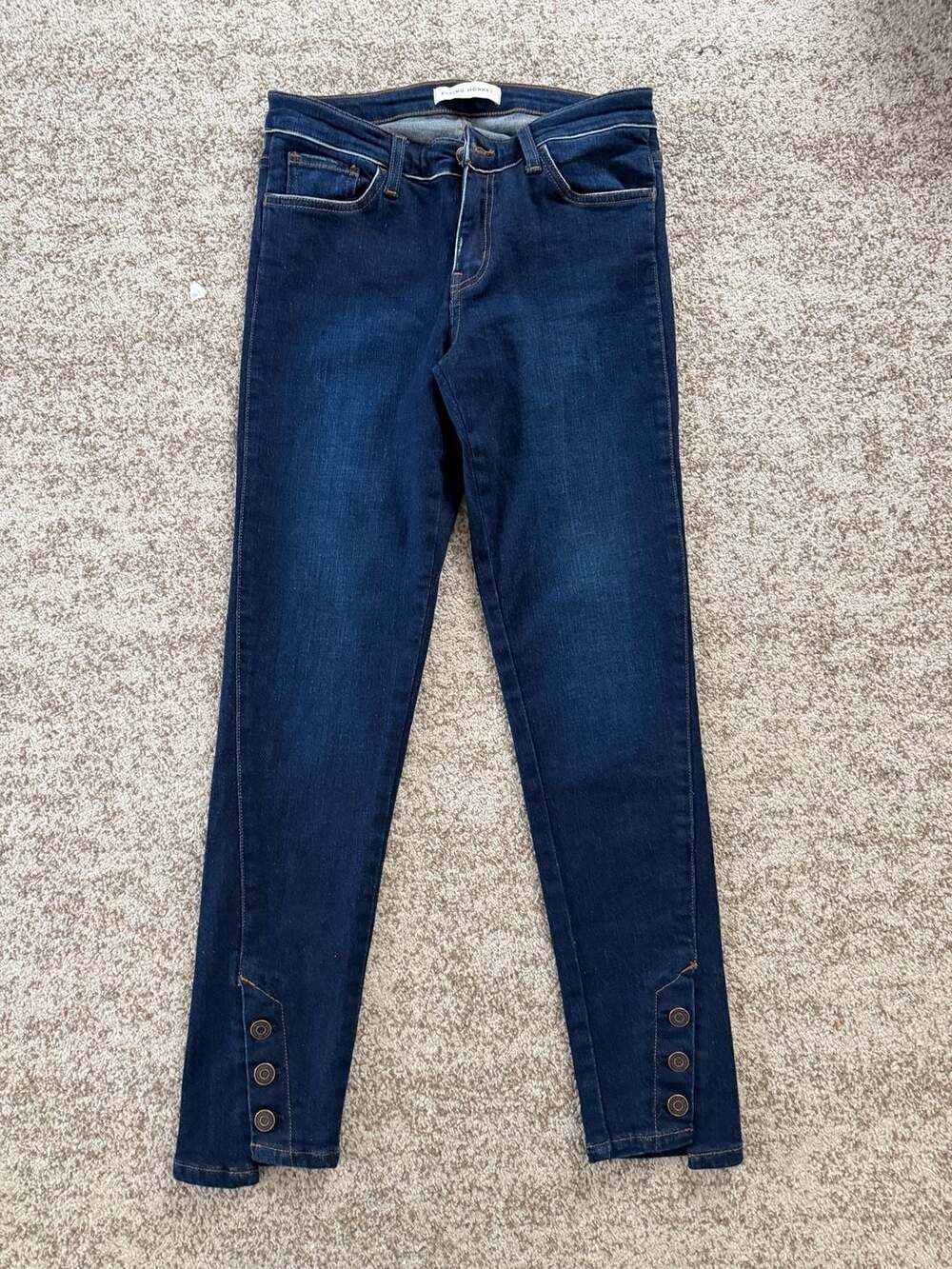 Flying Monkey Dark Wash Skinny Jeans with Ankle Buttons Style Y2073 Size 27